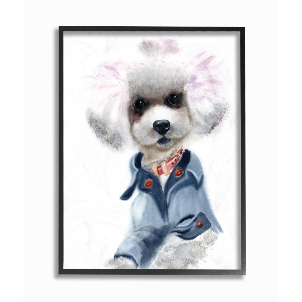 The Stupell Home Decor Collection 11 In X 14 In Watercolor Poodle In A Blue Jacket Portrait Black Framed Wall Art By Olg Shefranov Pwp 221 Fr 11x14 The Home Depot