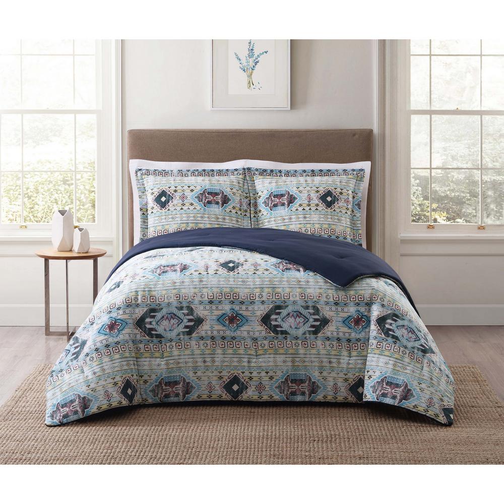 Style 212 Simone Tribal Blue King Comforter Set-CS1847KG-1500 - The ...