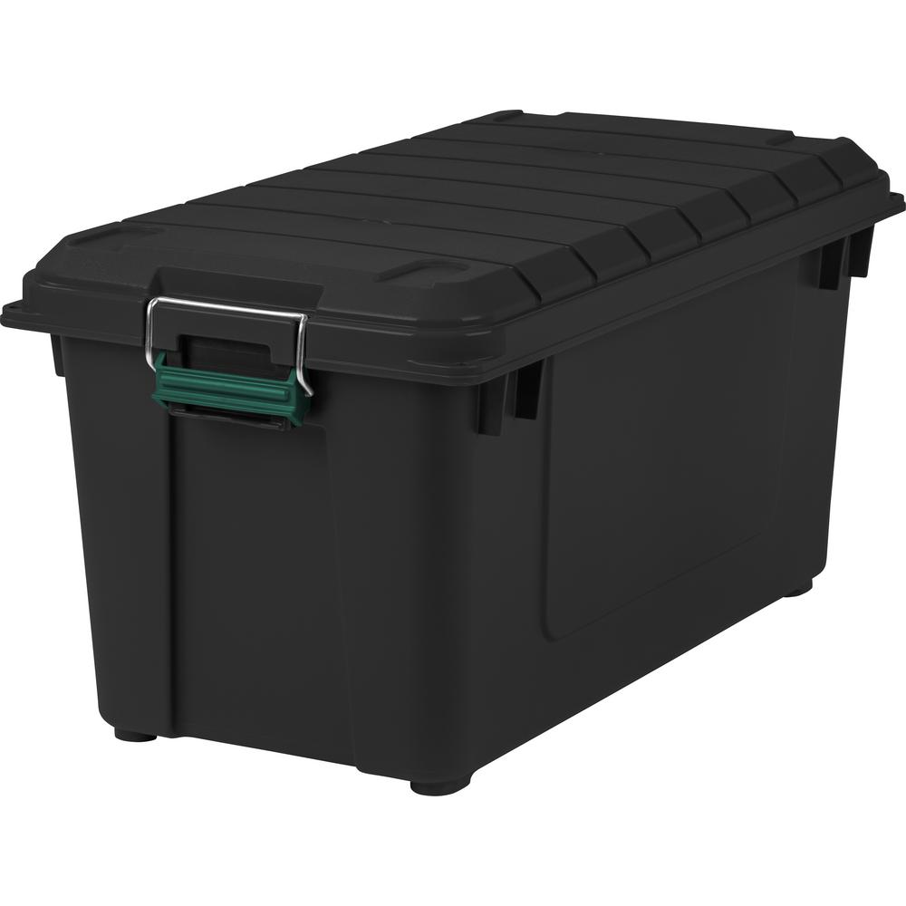 IRIS 82 Qt Remington Weathertight Store It All Storage Bin In Black 4   Black Iris Storage Bins 296005 64 1000 