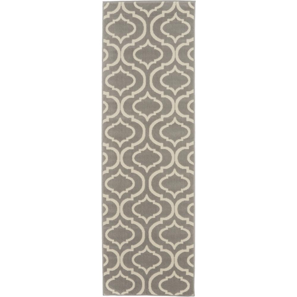 Nourison Jubilant JUB19 Grey 7' Runner Lowpile Hallway Rug479723