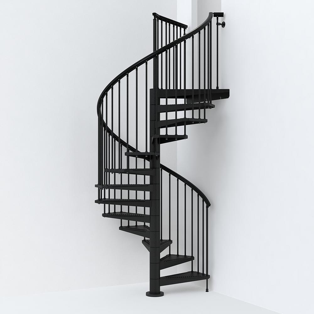 SKY030 63 in. Black Spiral Staircase Kit-K26292 - The Home 