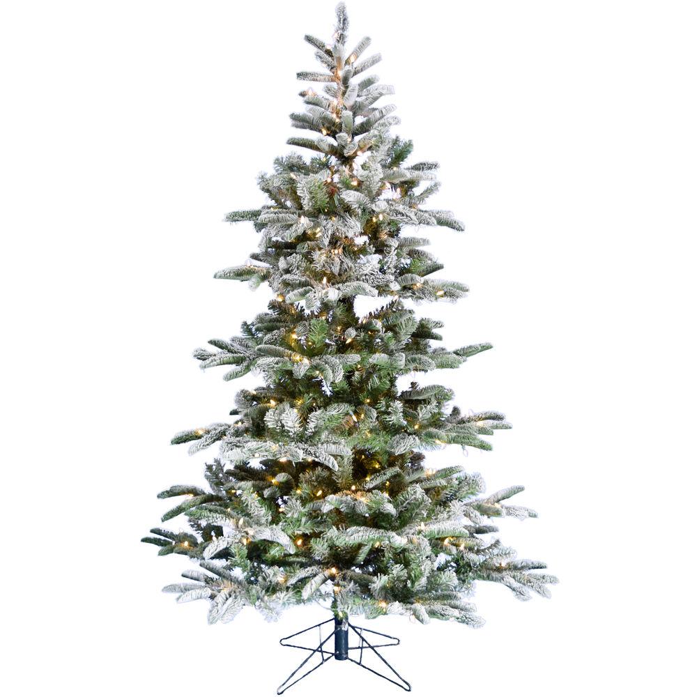 Fraser Hill Farm 7 5 Ft Pre Lit Led Nordic Frost Frosted Green