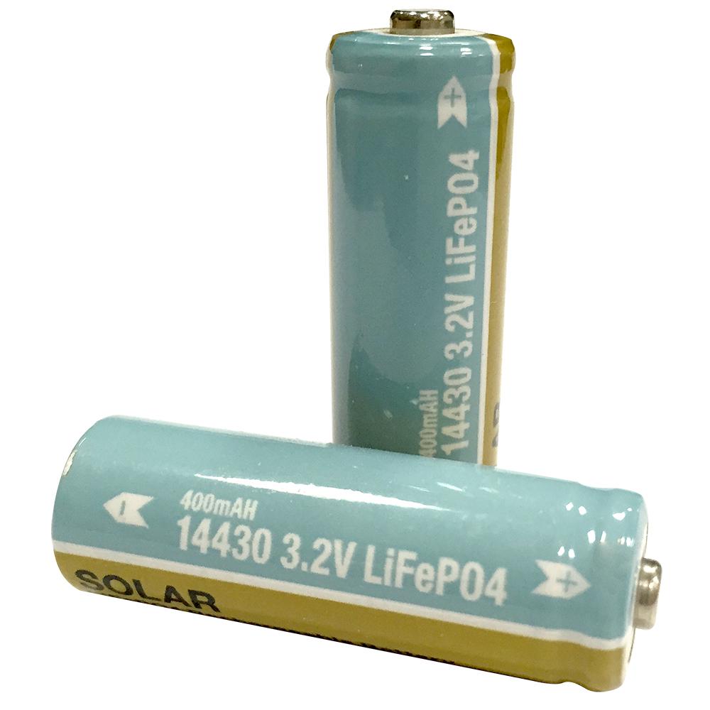 Batteries Outdoor Lighting Accessories The Lithium Phosp 400mah Solar Rechargeable 14430 Batteries 2 Pack