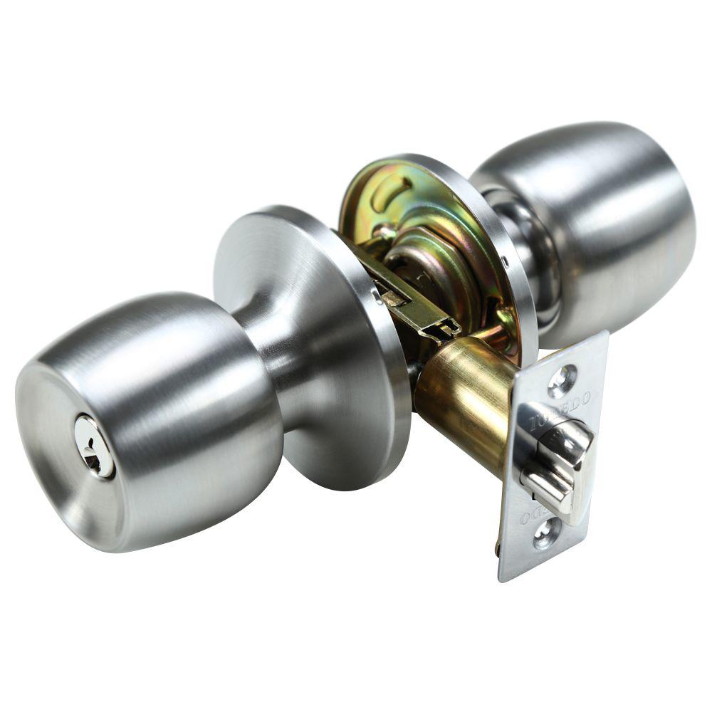 Toledo Fine Locks Malaga Keyed Entry Door Knob Lock Set in Satin