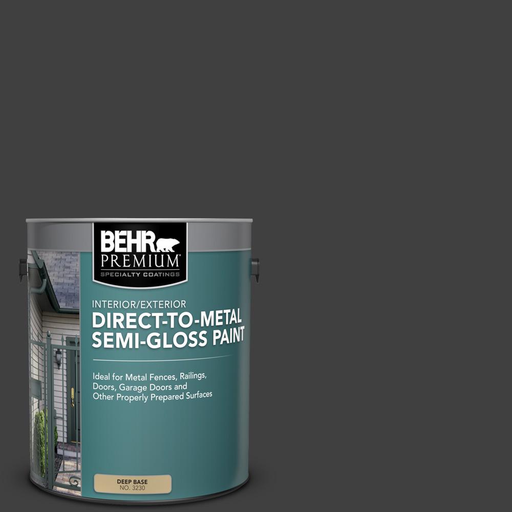 BEHR PREMIUM 1 gal. 1350 Ultra Pure Black SemiGloss Direct to Metal