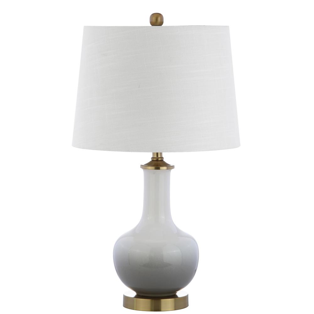 grey and white table lamp