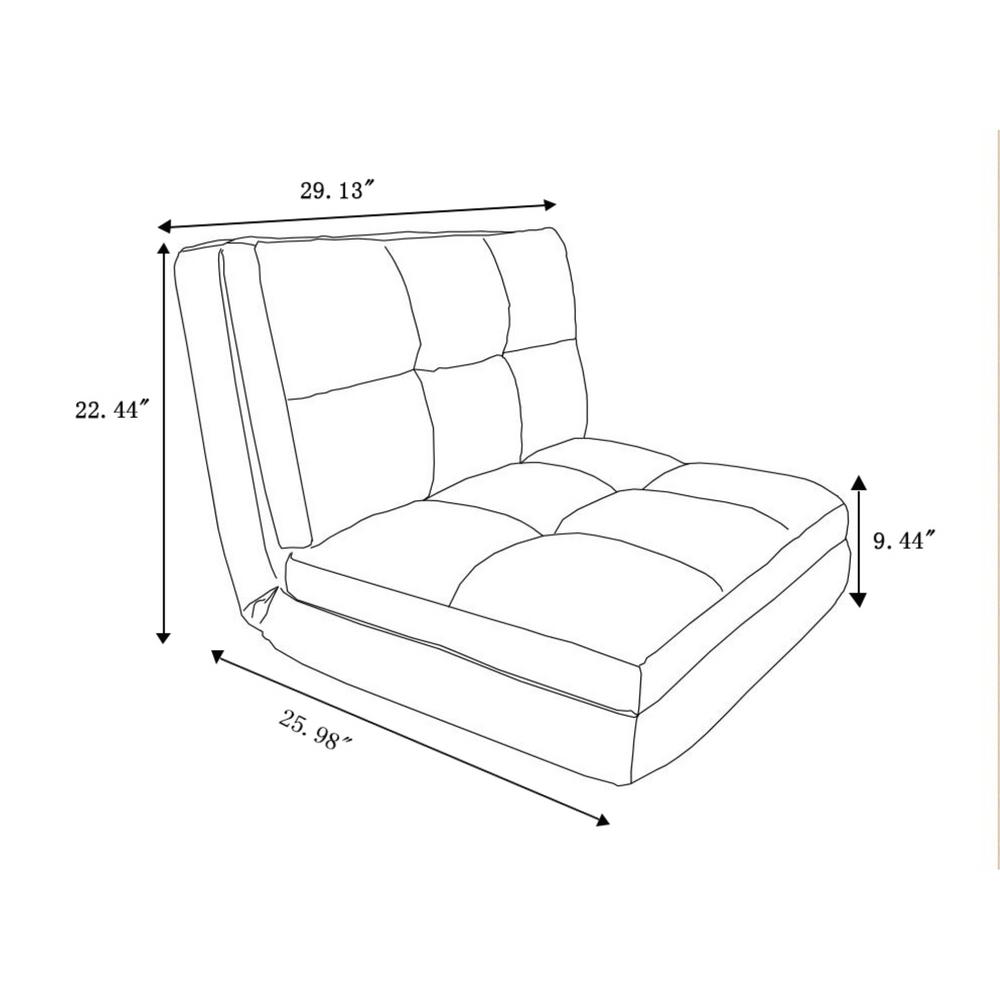 Loungie Microsuede Blue Flip Floor Chair Convertible Lounger
