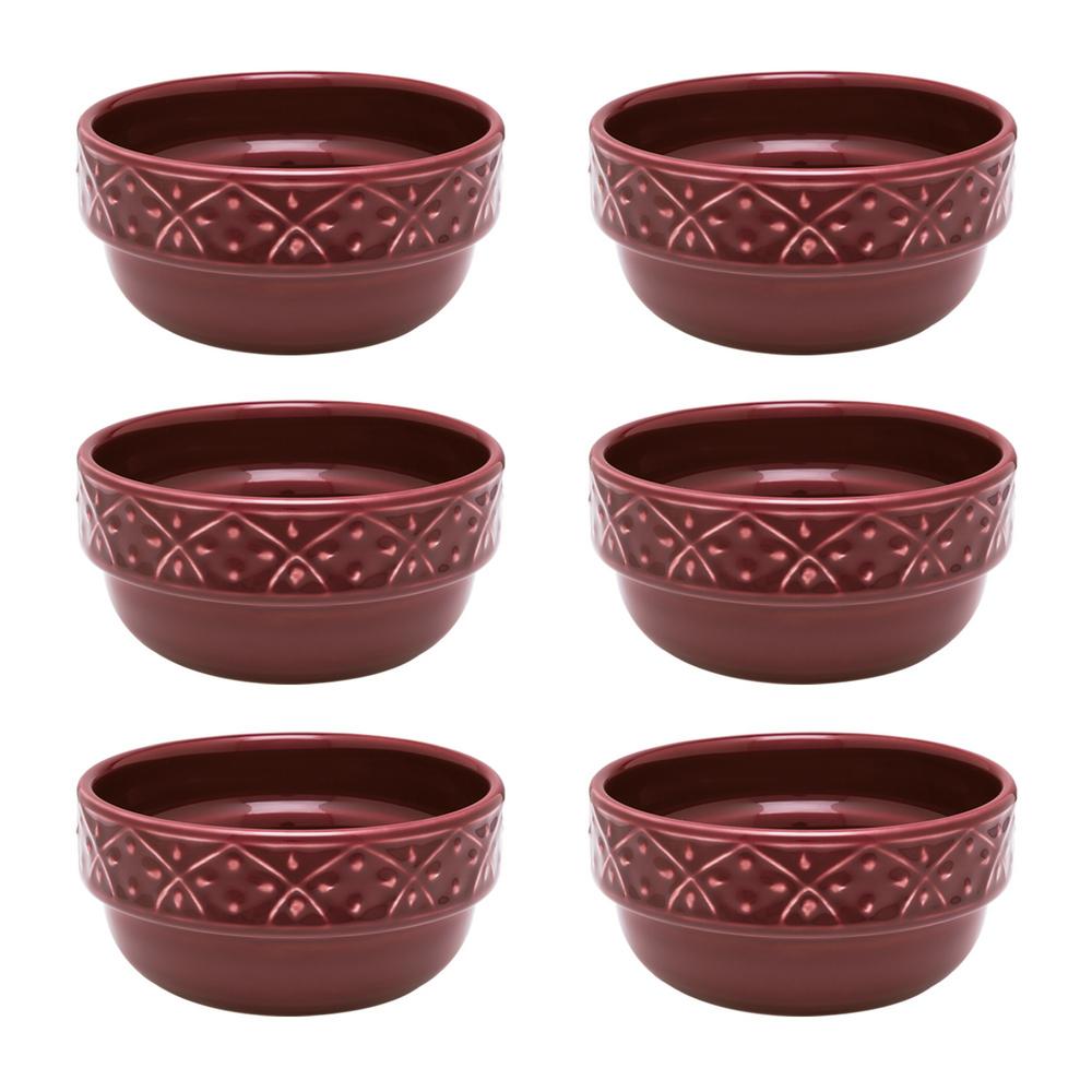 Manhattan Comfort Mendi 16.91 oz. Maroon Red Earthenware Soup Bowls (Set of 12) was $179.99 now $107.83 (40.0% off)