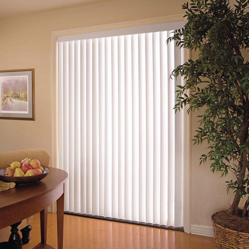 Unbranded White 3.5 in. PVC Vertical Blind - 78 in. W x 84 in. L