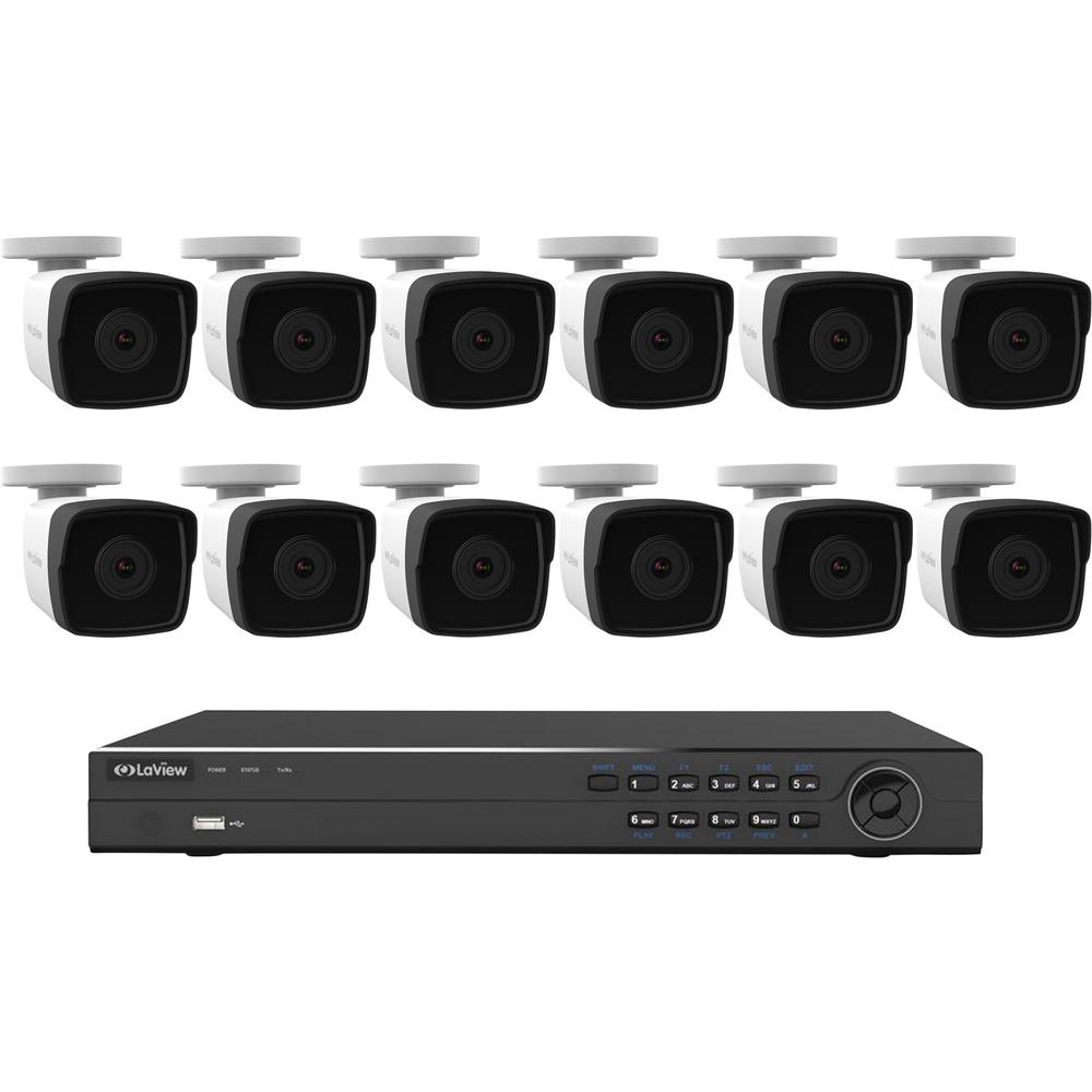LaView 16-Channel 1080P IP Surveillance 6TB NVR Security System (12) 1080P Wired Indoor/Outdoor Cameras Free Remote View