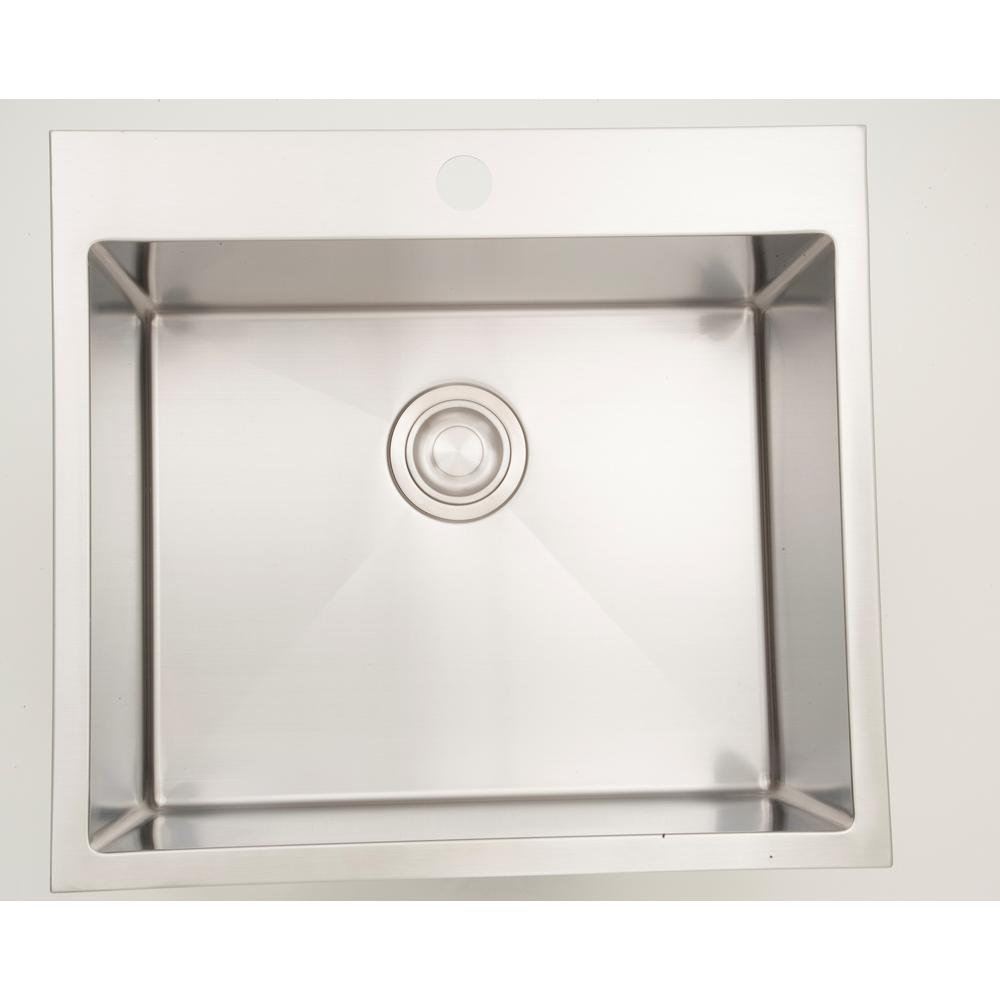 16-Gauge-Sinks Drop-In Stainless Steel 22 in. 1-Hole ...