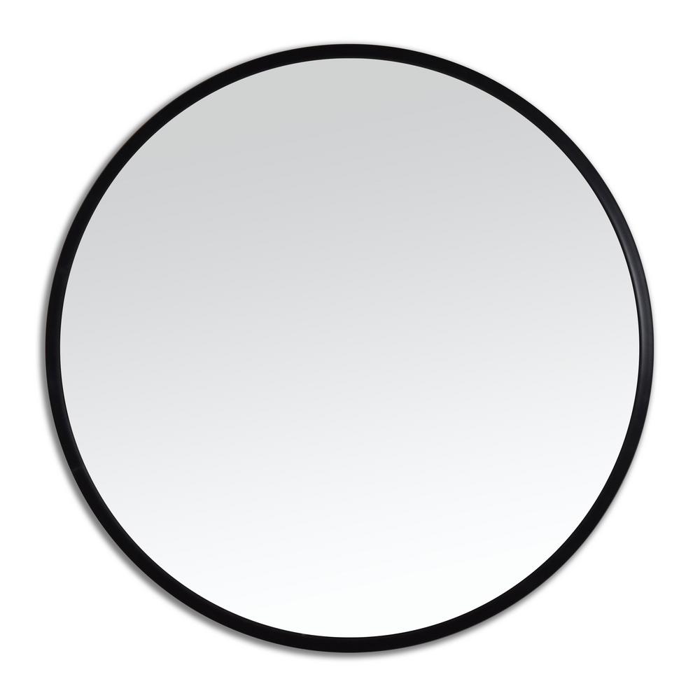 better bevel 36 in. x 36 in. Rubber Framed Round Single Mirror in Black19004 The Home Depot