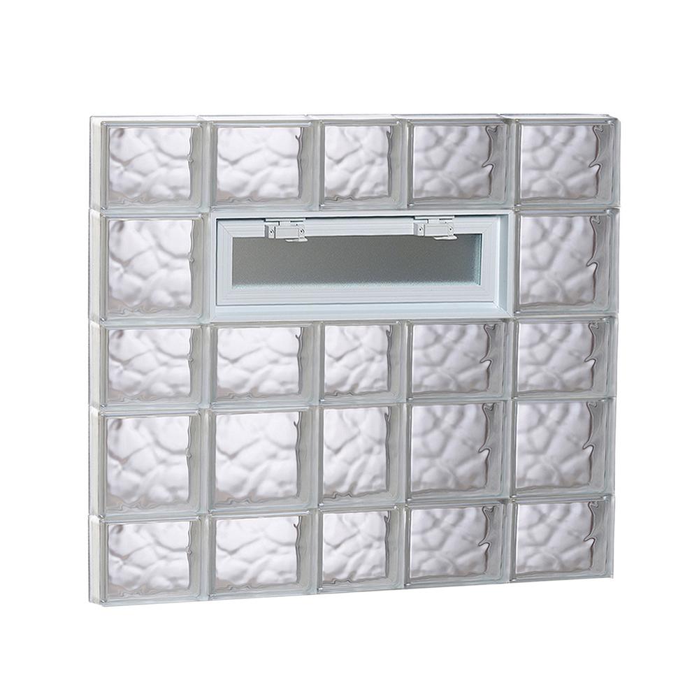 Clearly Secure 36.75 in. x 32.75 in. x 3.125 in. Frameless Wave Pattern
