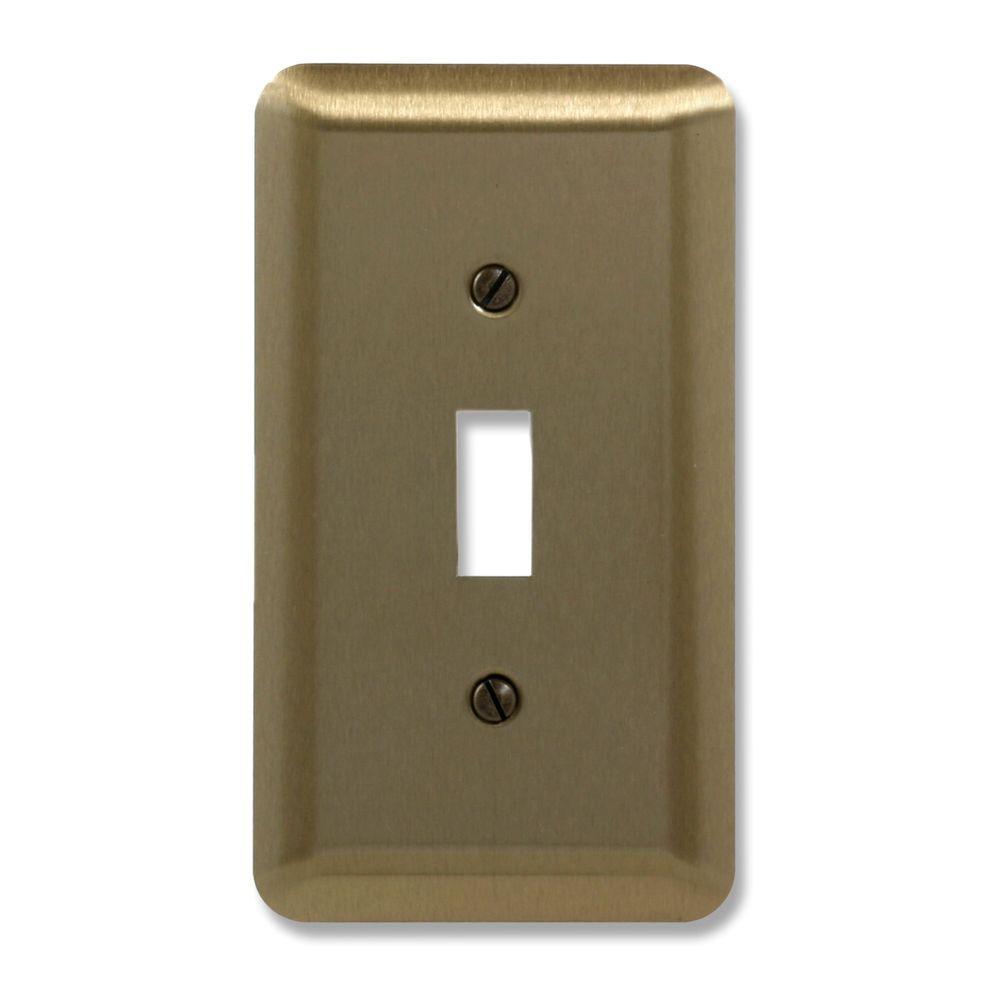 Amerelle Steel 1 Toggle Wall Plate Brushed BrassC154T The Home Depot