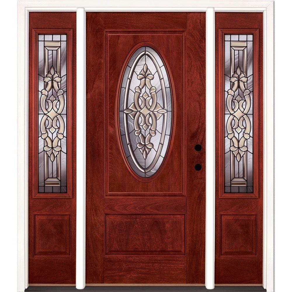 Feather River Doors 59.5 in.x81.625in.Silverdale Patina 3/4 Oval Lt ...