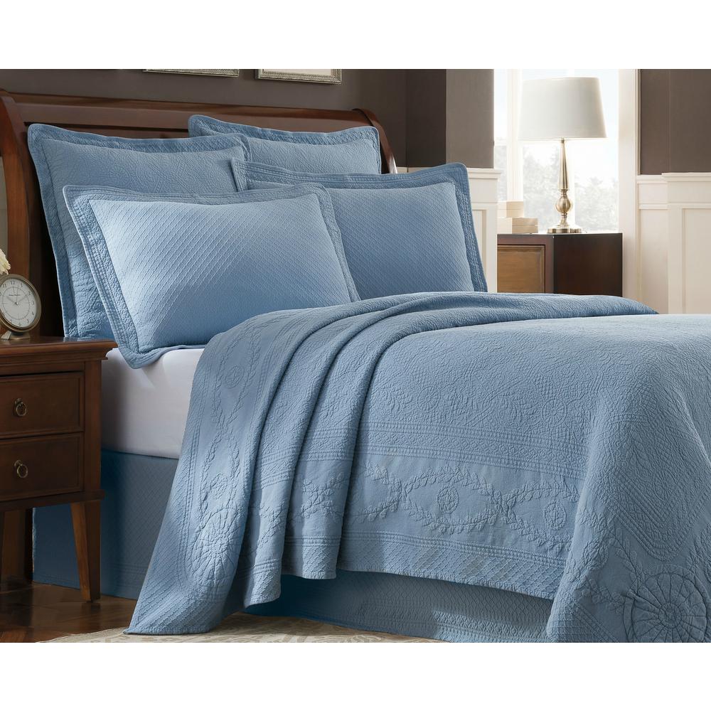 Royal Heritage Home Williamsburg Abby Blue King Coverlet 048975015315 ...