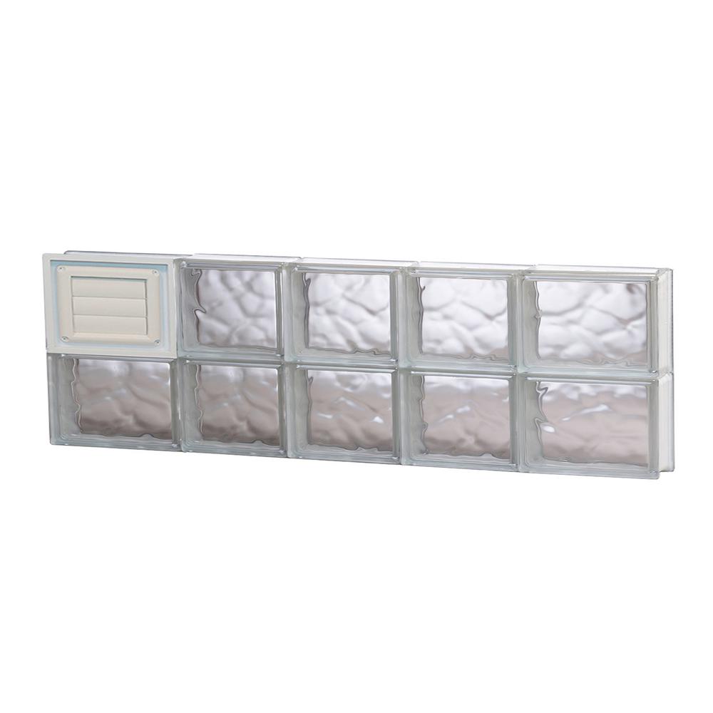 Clearly Secure 32.75 in. x 11.5 in. x 3.125 in. Frameless Wave Pattern Glass Block Window with