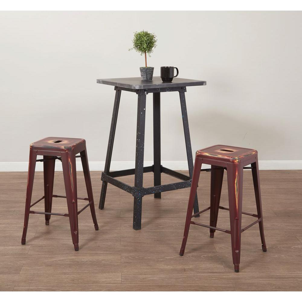Rustic Red Bar Stools Kitchen Dining Room Furniture The Antique Red Bar Stool Set Of 4