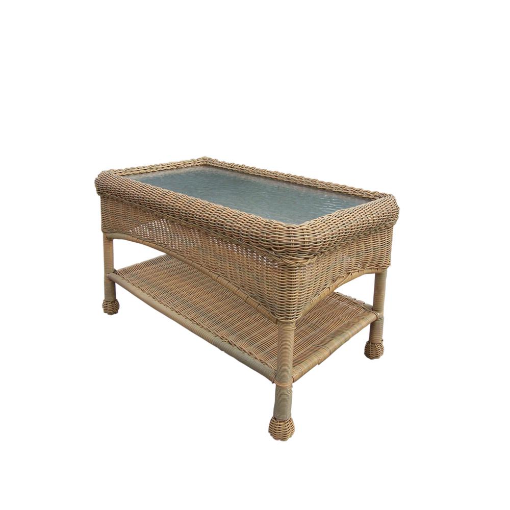 Rectangle Light Brown Wood Patio Tables Furniture The Honey Resin Wicker Outdoor Coffee Table