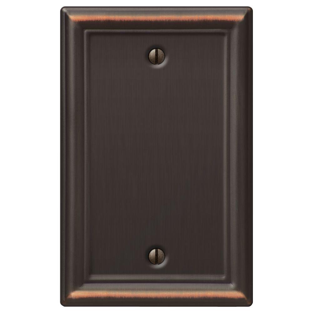 Amerelle Ascher Steel 1 Blank Wall Plate Aged Bronze149BDB The