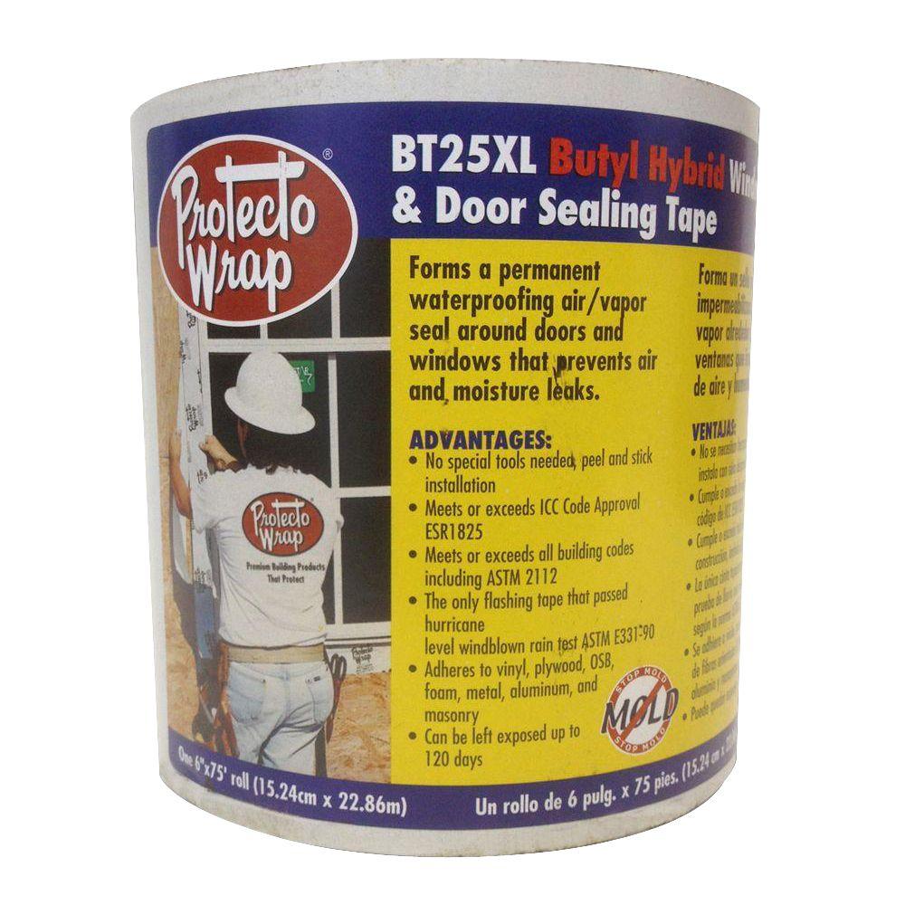 Protecto Wrap BT25XL 6 in. x 50 ft. Window and Door Sealing TapeD897206 The Home Depot
