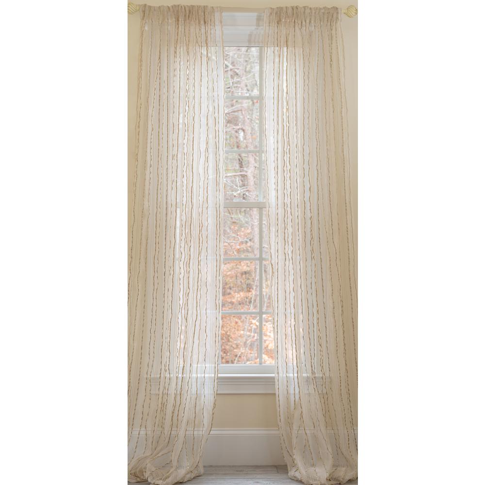 Manor Luxe Tafetta Stripe Sheer Rod Pocket Window Curtain 52 By Sheer Rod Pocket Window Curtain