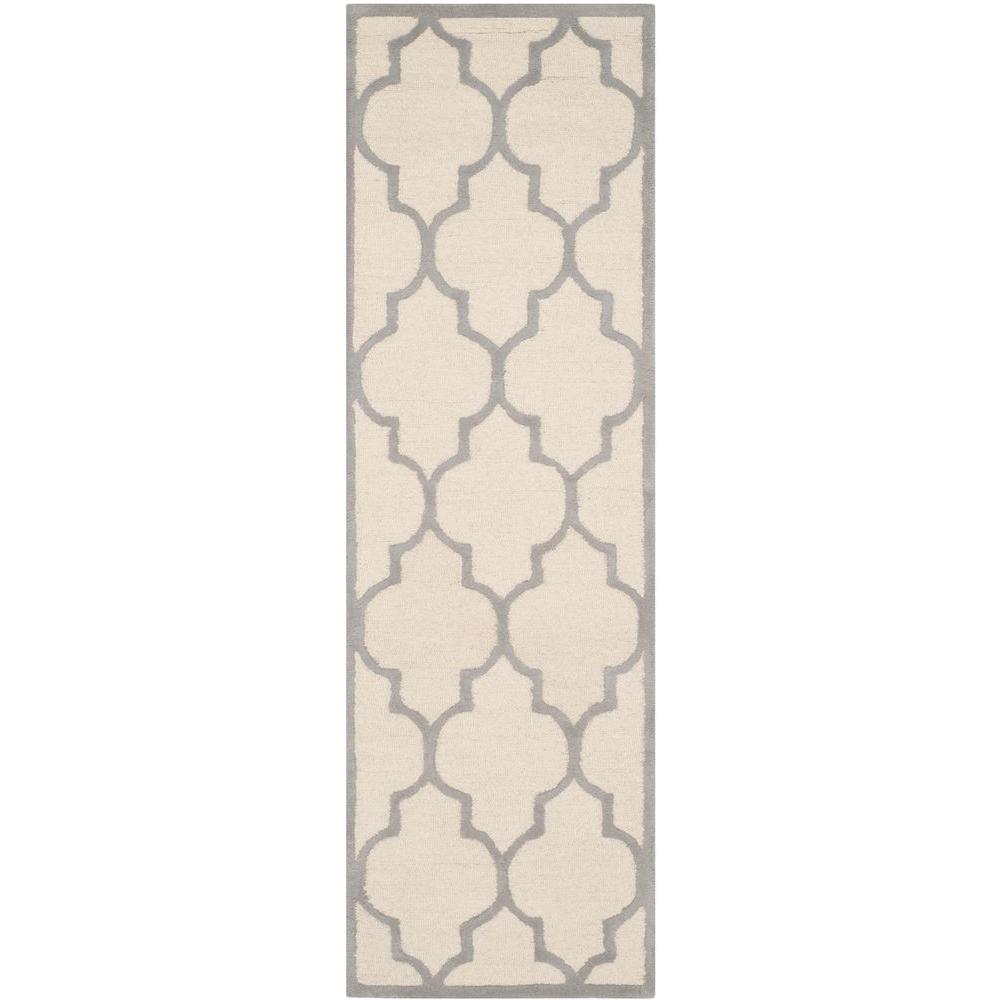 Safavieh Cambridge Ivory/Silver 3 ft. x 8 ft. Runner RugCAM134Y28 The Home Depot