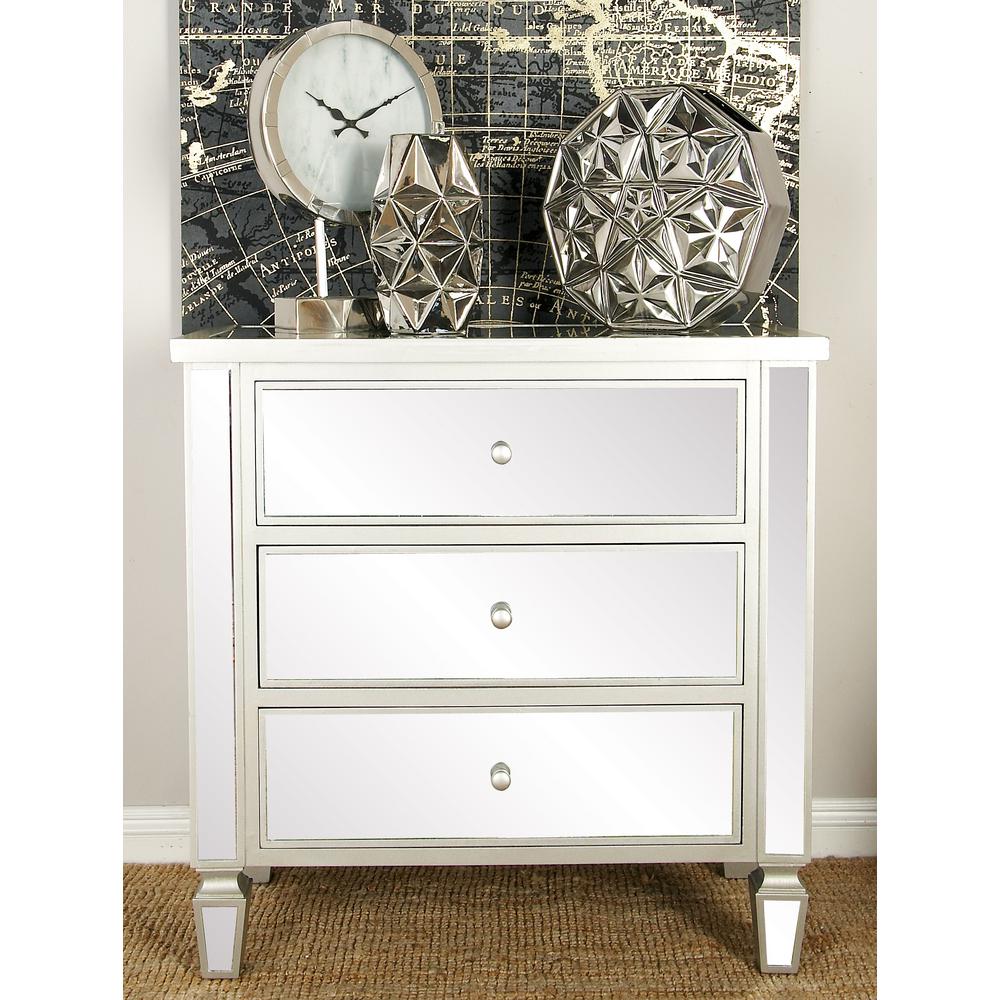 Litton Lane Retro Modern Wooden Console Cabinet With Mirrored