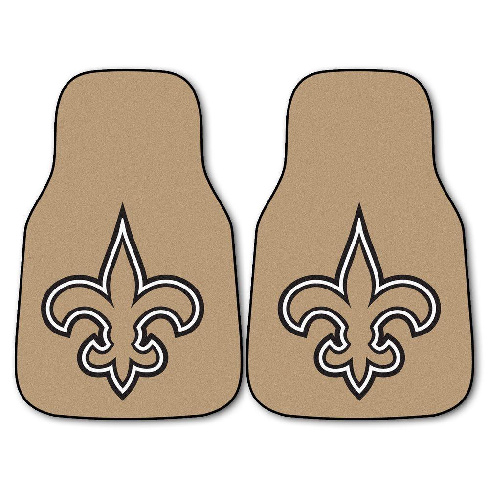 Fanmats New Orleans Saints 18 In X 27 In 2 Piece Carpeted Car