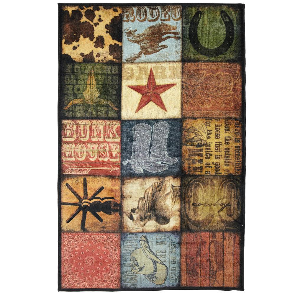 Mohawk Home Cowboy Patches Multi 8 Ft X 10 Indoor Area Rug