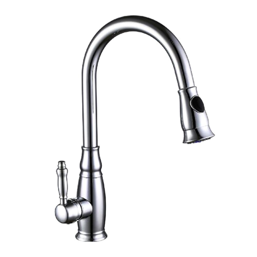 Vanity Art 7.68 in. Single-Handle Pull-Down Sprayer Kitchen Faucet in Chrome, Polished Chrome was $131.0 now $91.7 (30.0% off)