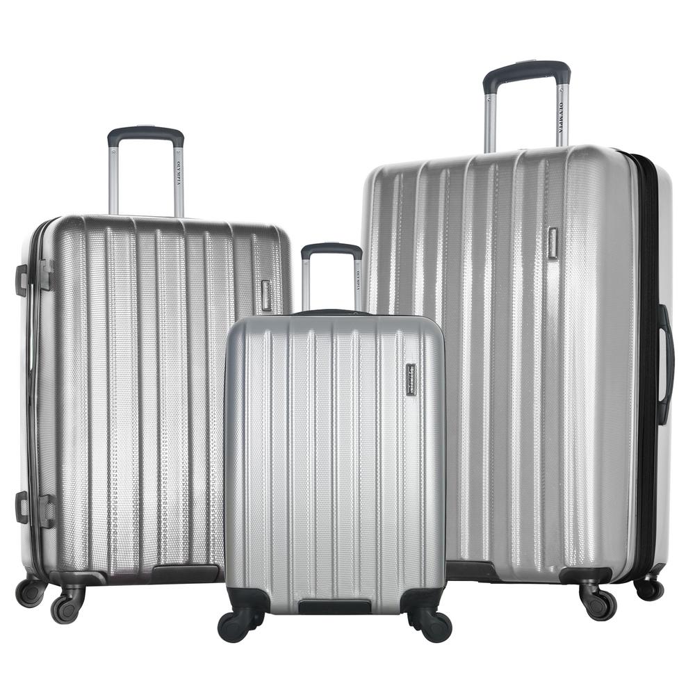 silver hard case luggage