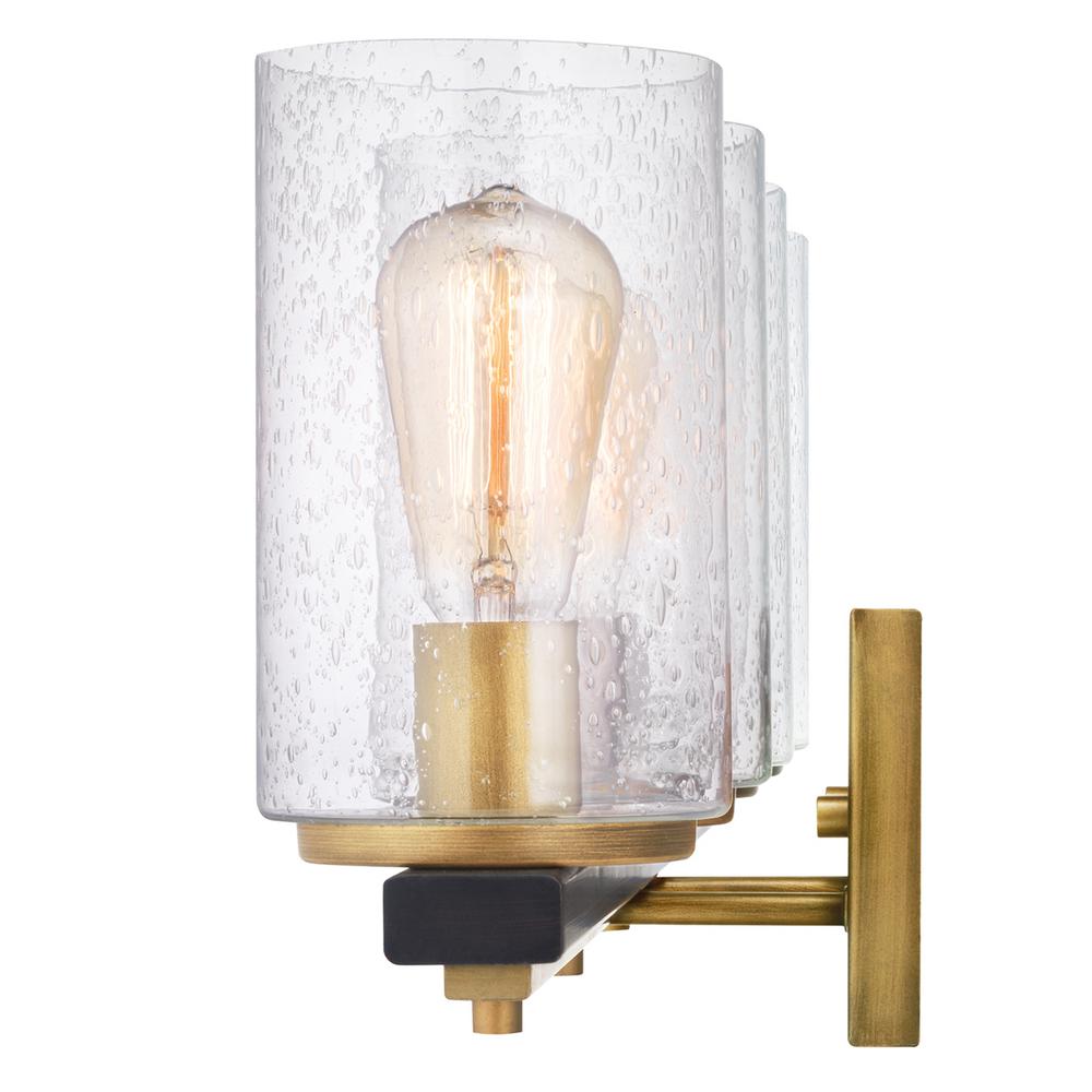 Home Decorators Collection Boswell Quarter 4 Light Vintage Brass Vanity Light With Black Distressed Wood Accents 7980hdcvbdi The Home Depot