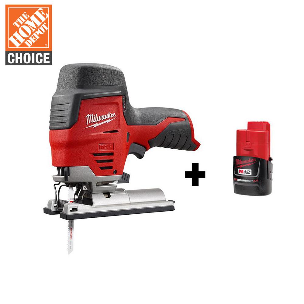 Milwaukee M12 12Volt LithiumIon Cordless Jig Saw with M12 2.0Ah