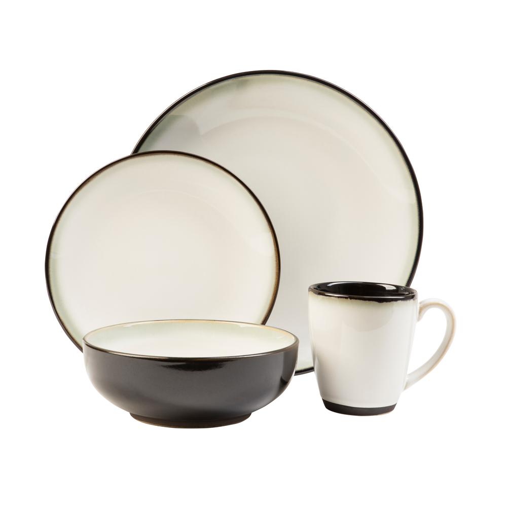 Sango Nova Black 16-Piece Dinnerware Set-3603BK800ACN83 - The Home Depot