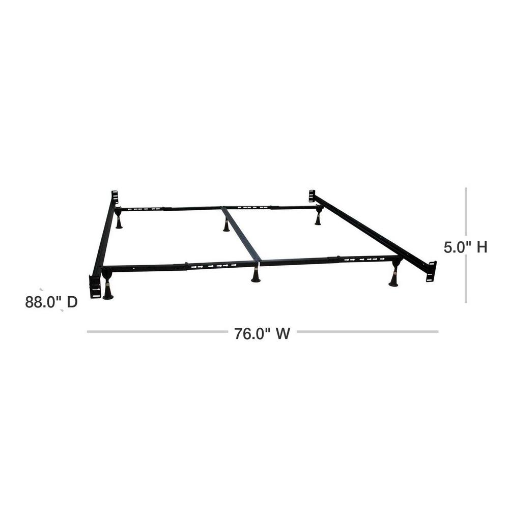 Hollywood Bed Frame Queen Headboard And Footboard Adjustable Bed Frame With 6 Glides 1206hf I The Home Depot