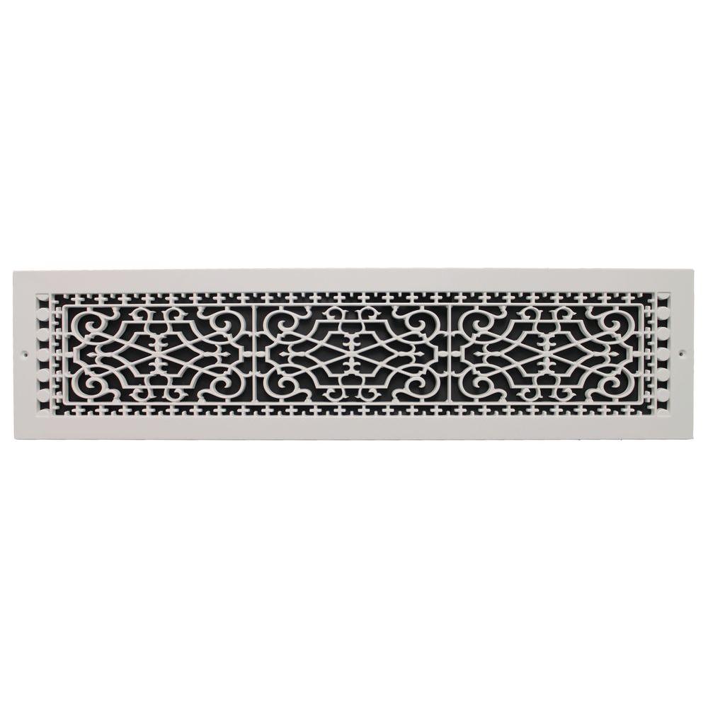 Smi Ventilation Products Victorian Wall Mount 30 In X 6 In Opening 8 In X 32 In Overall Size Polymer Decorative Return Air Grille White