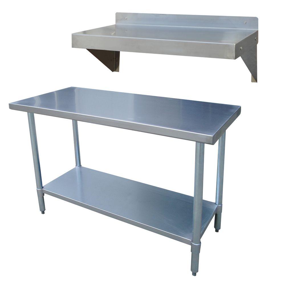Sportsman Stainless Steel Kitchen Utility Table With Work Shelf Sswset The Home Depot