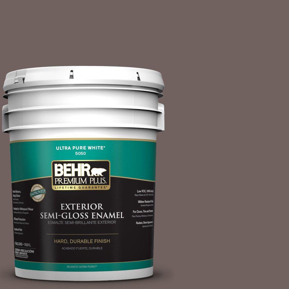 BEHR Premium Plus Ultra 5gal. 360D7 Brown Mustard SemiGloss Enamel Exterior Paint585305