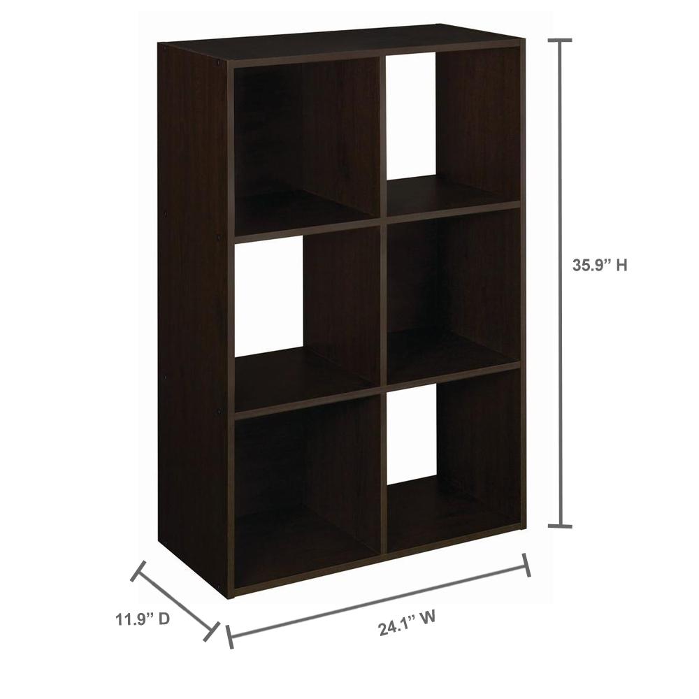 Closetmaid 24 In W X 36 In H Espresso Stackable 6 Cube Organizer