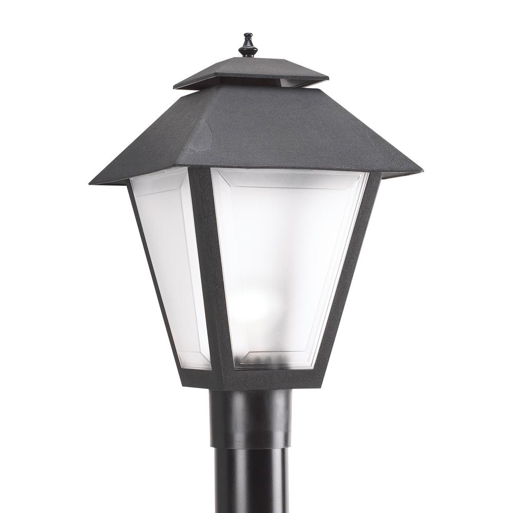 Sea Gull Lighting Polycarbonate Outdoor Collection 10 5 In W 1 Light Black Post With Led Bulb
