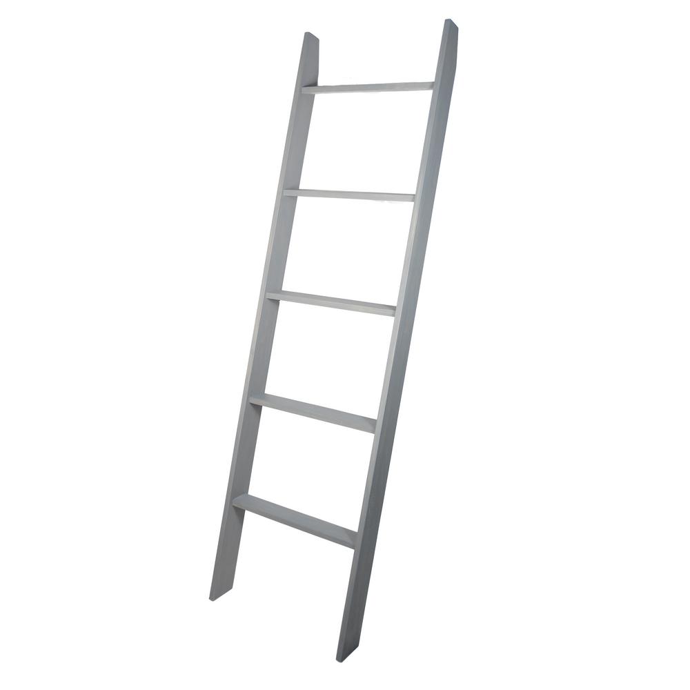 Weathered Gray Shelving Storage Organization The Home Depot Weathered Gray Wooden Decorative Blanket Ladder