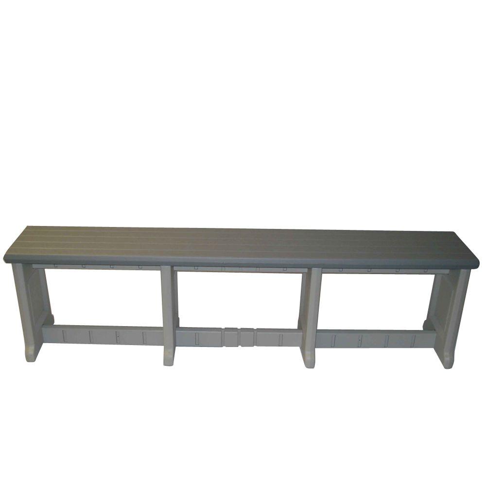 Leisure Accents Patio Furniture Outdoors The Home Depot Gray Resin Patio Bench