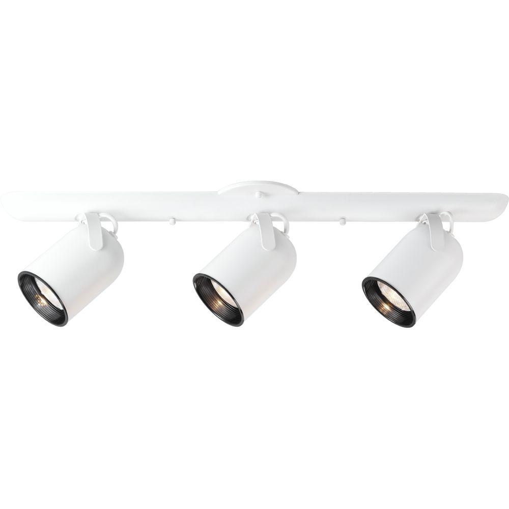 Hampton Bay 3 Light White Plug In Track Lighting Fixture EP9090WH The   White Progress Lighting Track Lighting Kits P6160 30 64 600 