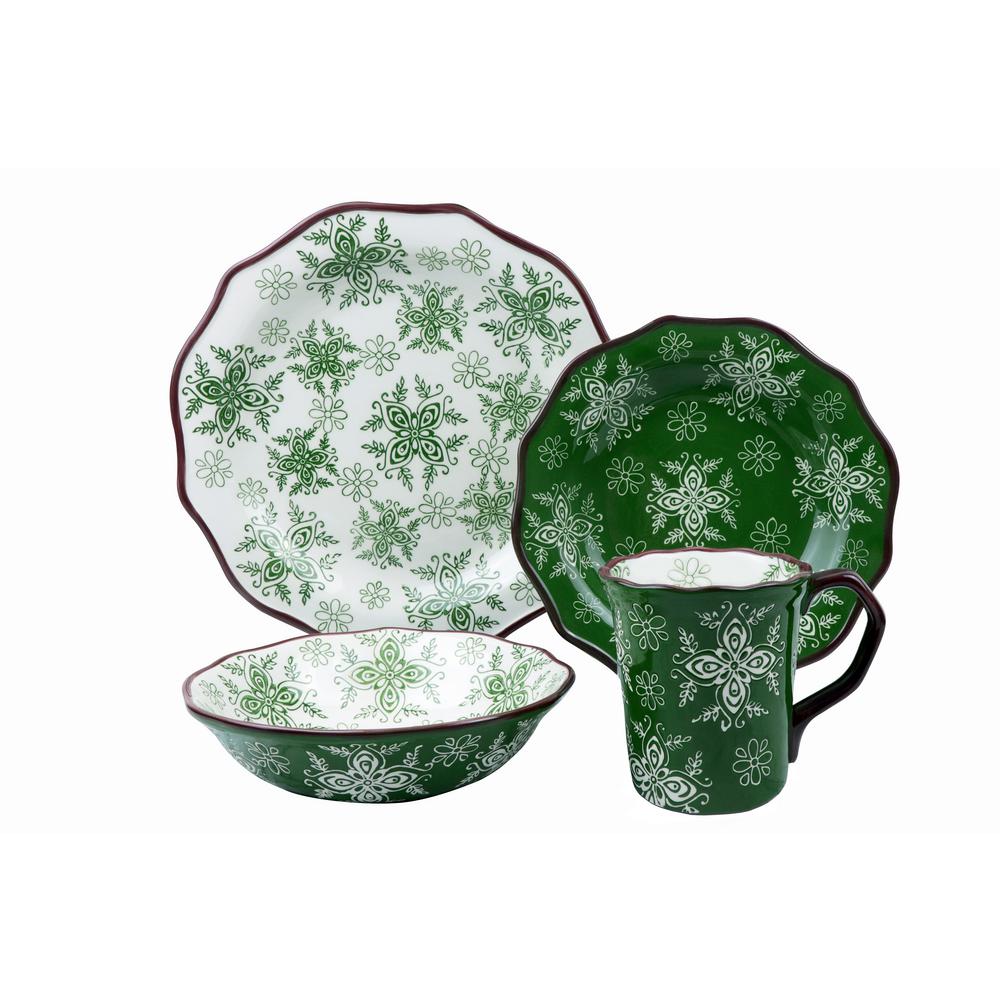 Urban Market Life on the Farm 16Piece Casual Green Stoneware