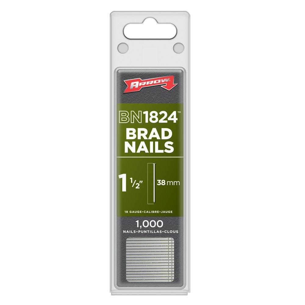Arrow Fastener 11/2 in. x 18Gauge Glue Metal Brad Nails (1,000Pack