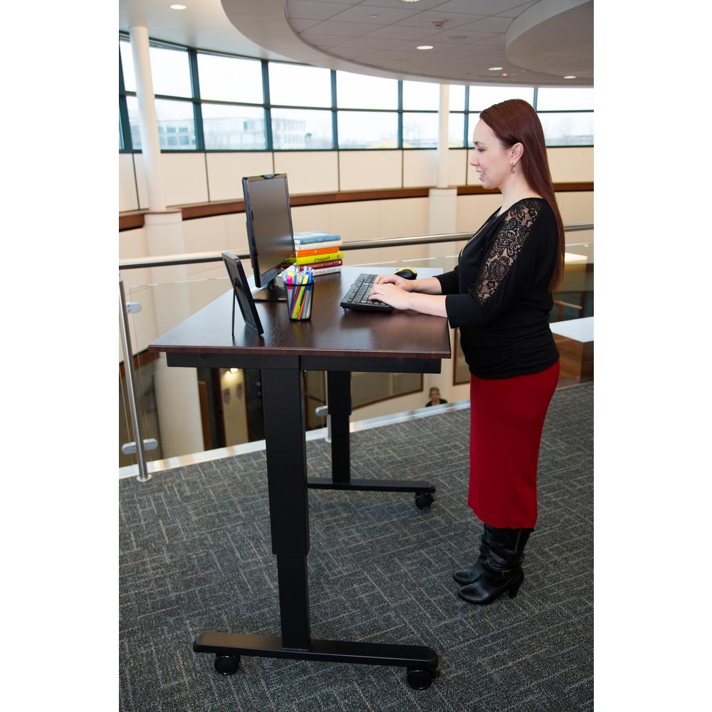 Luxor Black and Dark Walnut DeskSTANDE48BK/DW The Home Depot