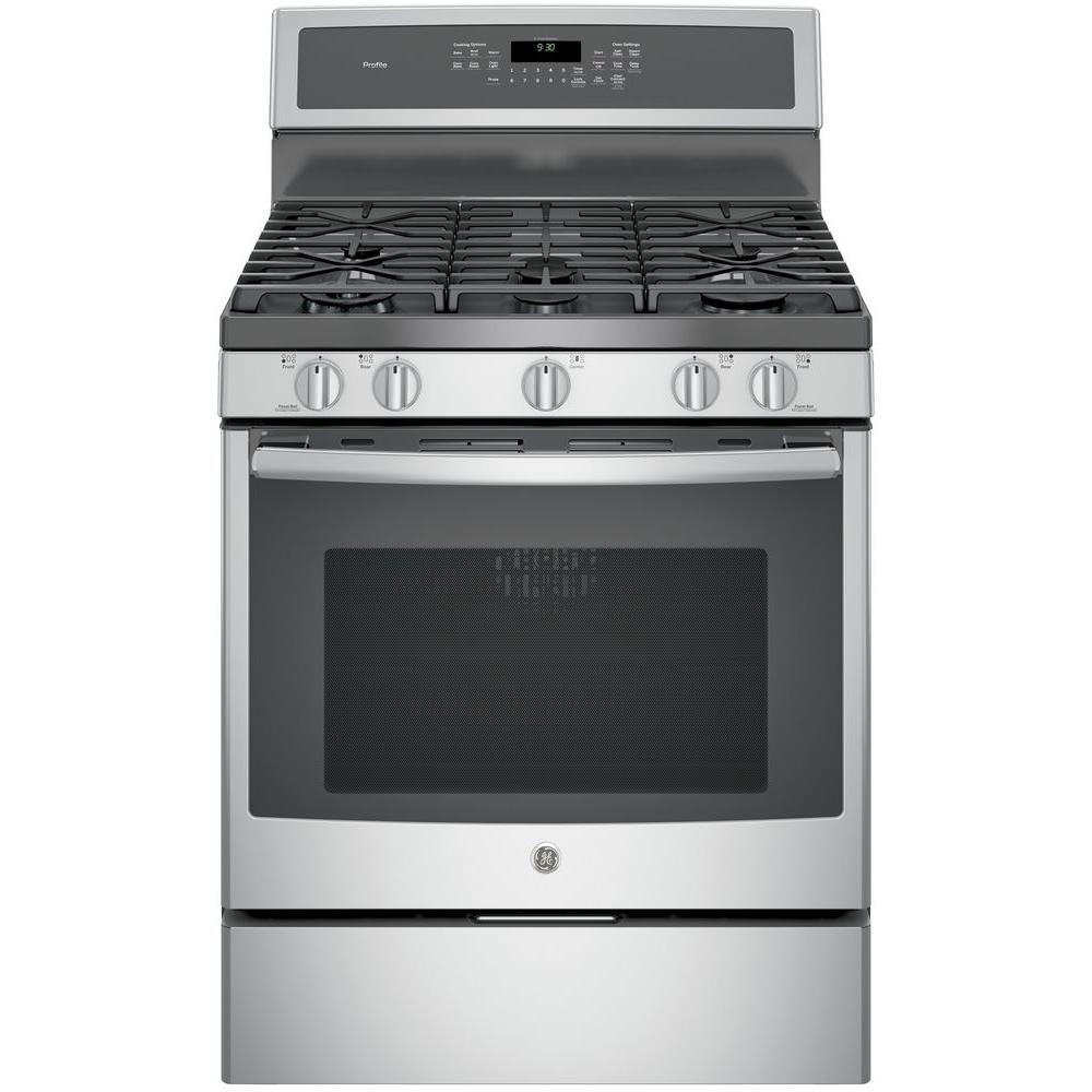GE Profile 5.6 cu. ft. Gas Range with Self-Cleaning Convection Oven in Stainless... by GE