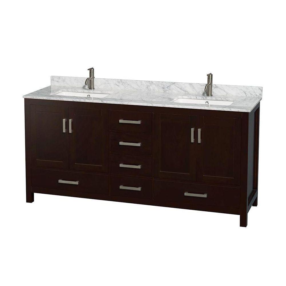 Wyndham Collection Sheffield 72 In Double Vanity Espresso With Wyndham Collection Sheffield 72 In