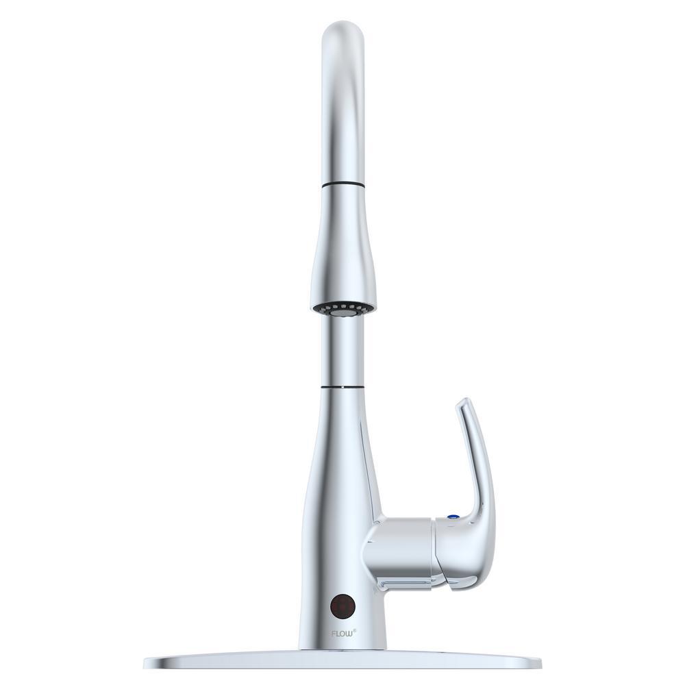 FLOW Motion Activated Single-Handle Pull-Down Sprayer Kitchen Faucet in Chrome